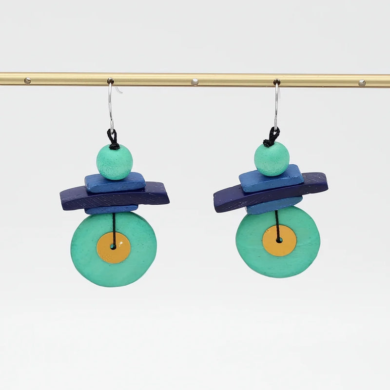 Sylca Assuta Navy Drop Earrings BP25E01