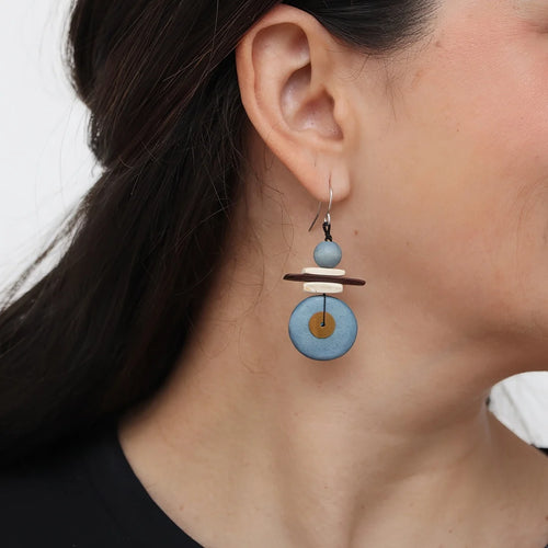Sylca Assuta Navy Drop Earrings BP25E01