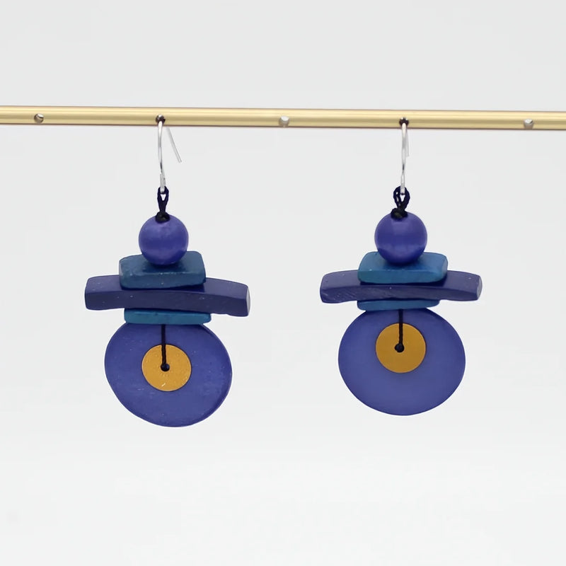 Sylca Assuta Navy Drop Earrings BP25E01