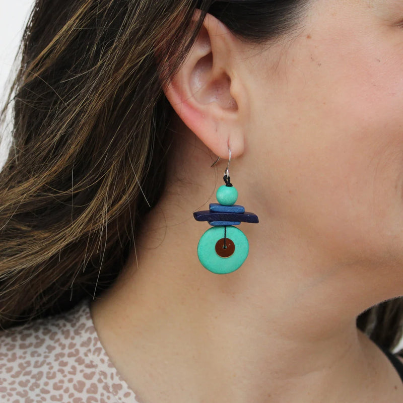 Sylca Assuta Navy Drop Earrings BP25E01