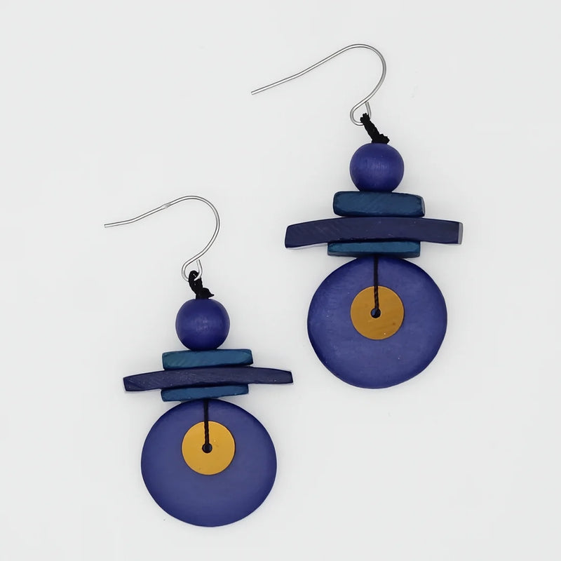 Sylca Assuta Navy Drop Earrings BP25E01