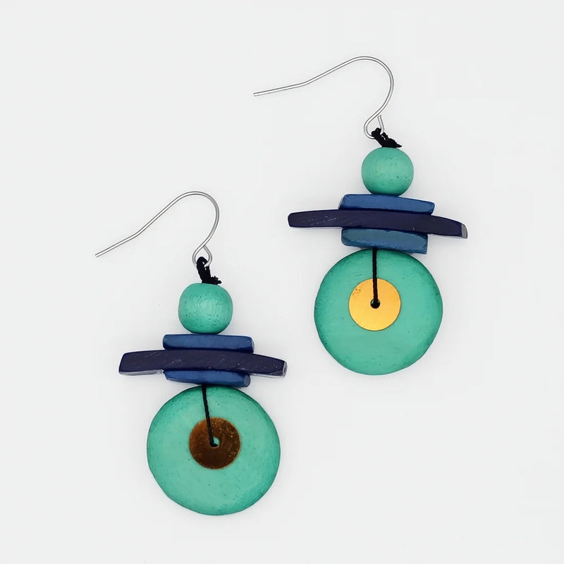 Sylca Assuta Navy Drop Earrings BP25E01