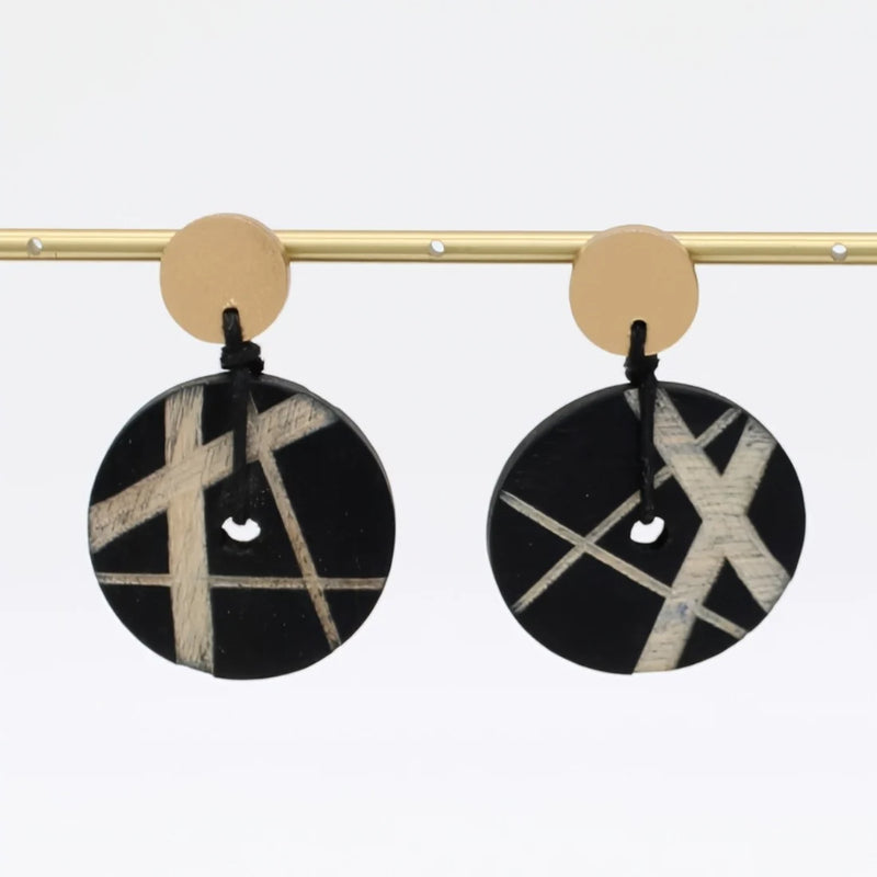 Sylca Black Alida Dangle Earrings BP25E03 BLACK