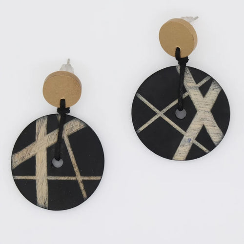 Sylca Black Alida Dangle Earrings BP25E03 BLACK
