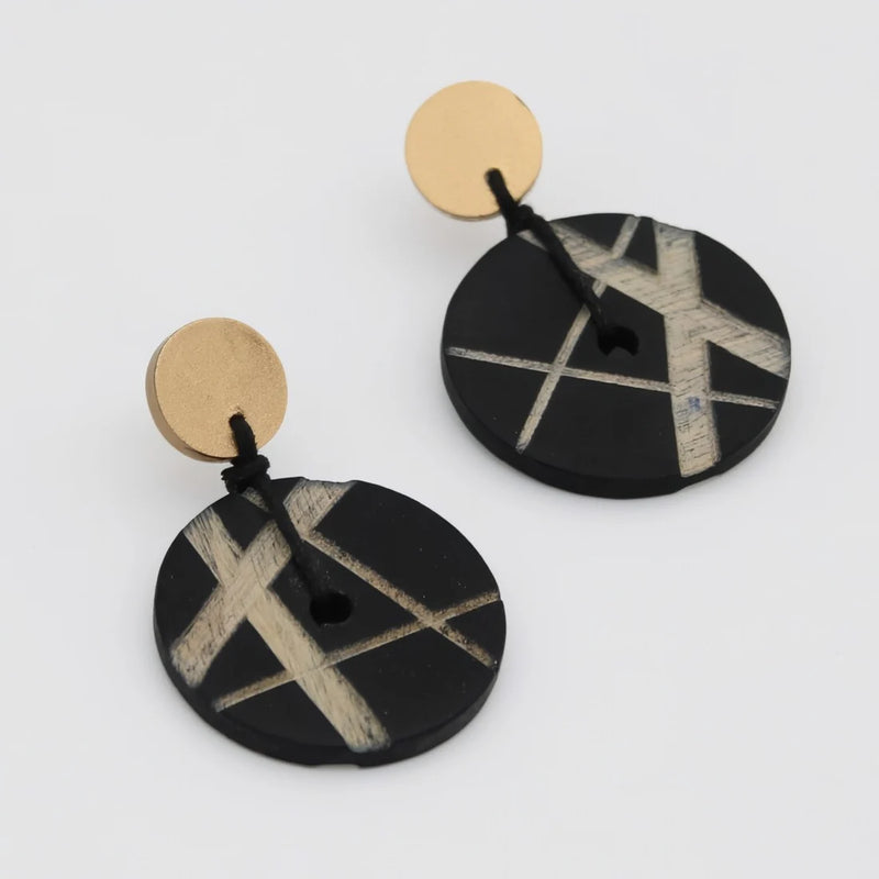 Sylca Black Alida Dangle Earrings BP25E03 BLACK