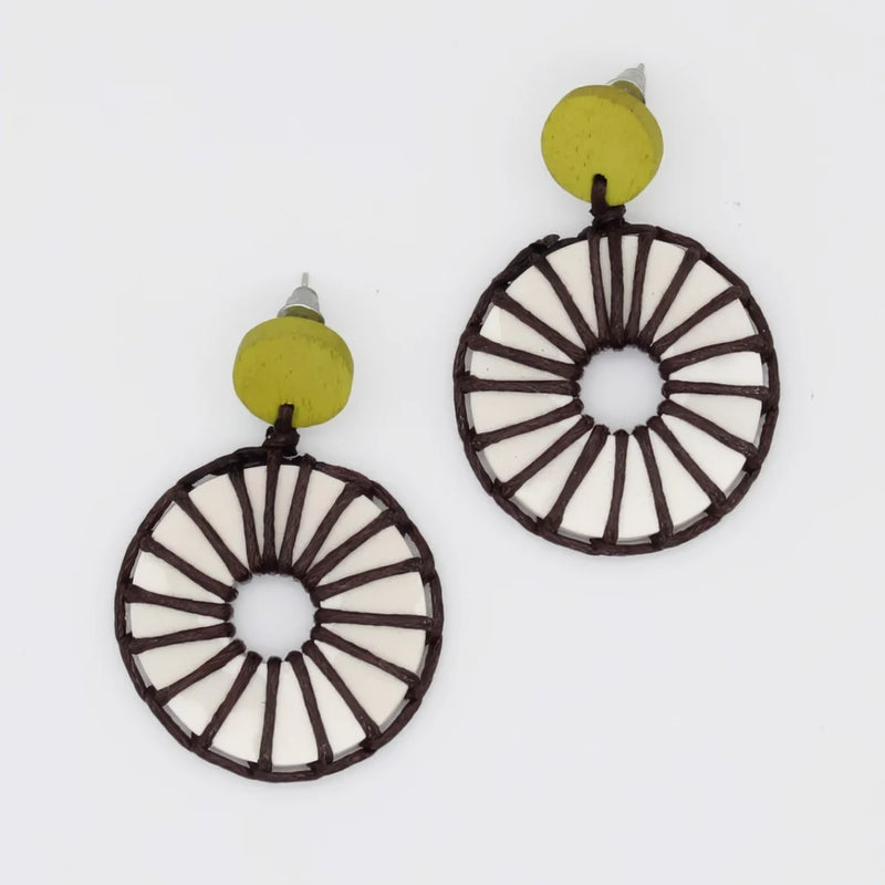 Sylca Ivory Wrapped Bead Riu Earrings BP25E05