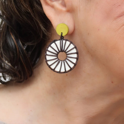 Sylca Ivory Wrapped Bead Riu Earrings BP25E05