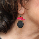 Sylca Black and Red Sabrina Earrings BP25E06 BLACK