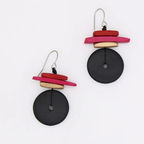 Sylca Black and Red Sabrina Earrings BP25E06 BLACK