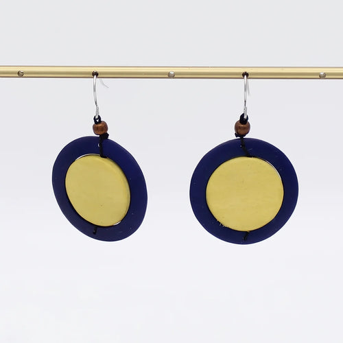 Sylca Yellow Circle Cut-Out Earrings BP25E09 YELLOW