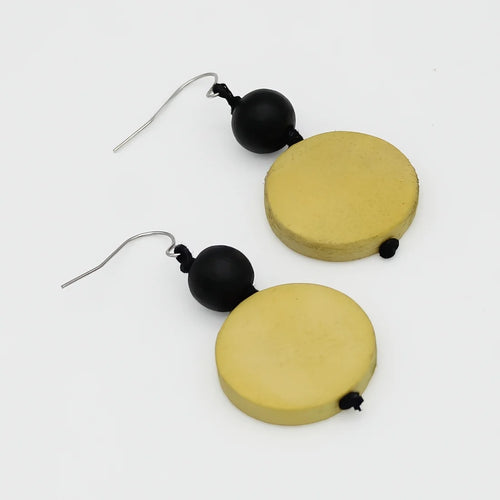 Sylca Chartreuse Wood Earrings BP25E11 CHARTREUSE