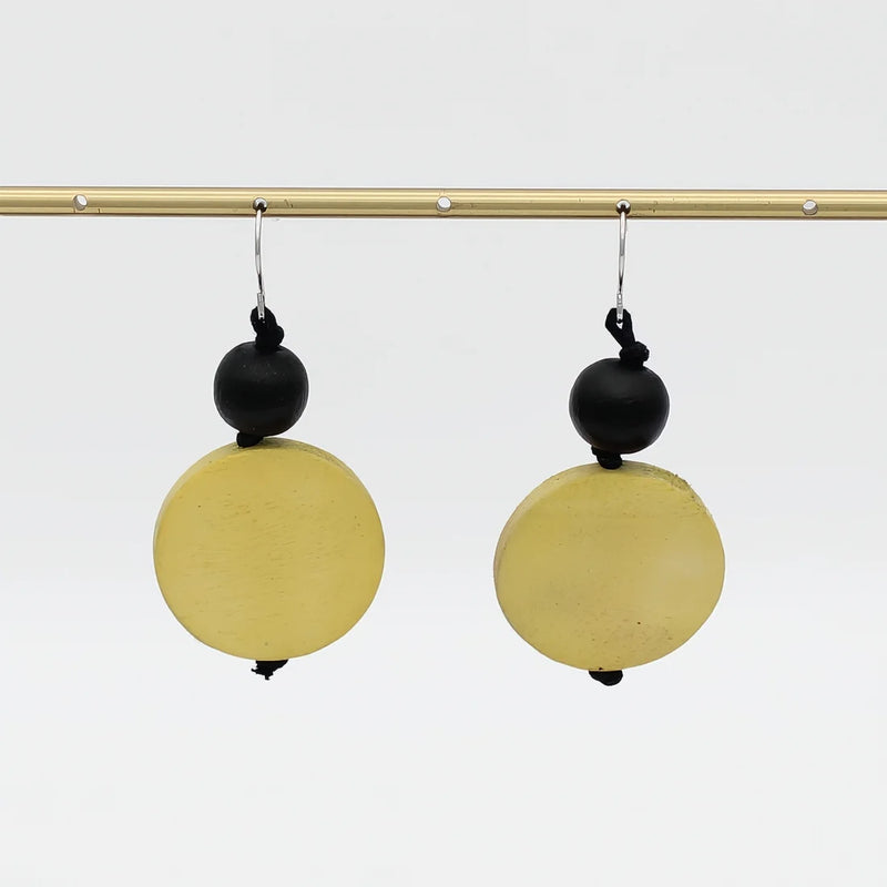 Sylca Chartreuse Wood Earrings BP25E11 CHARTREUSE