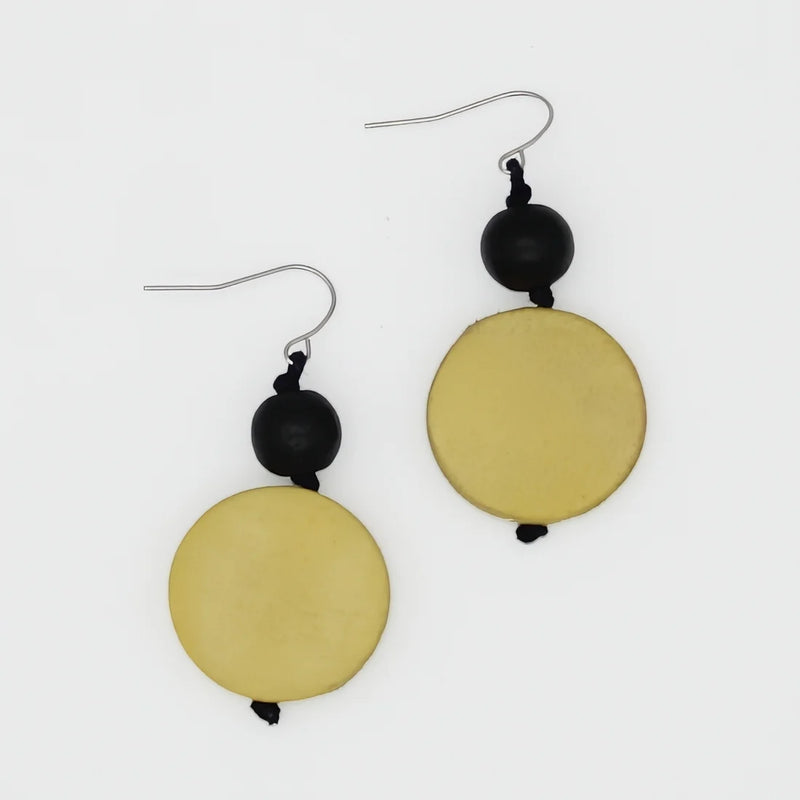 Sylca Chartreuse Wood Earrings BP25E11 CHARTREUSE