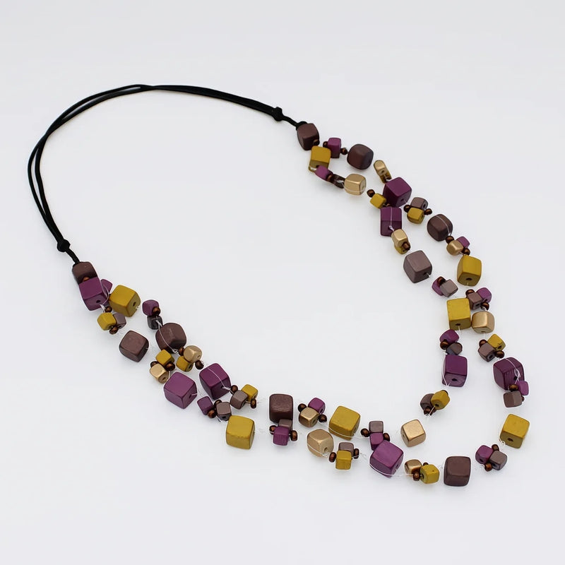 Sylca Merlot Lia Floating Bead Necklace BP25N08