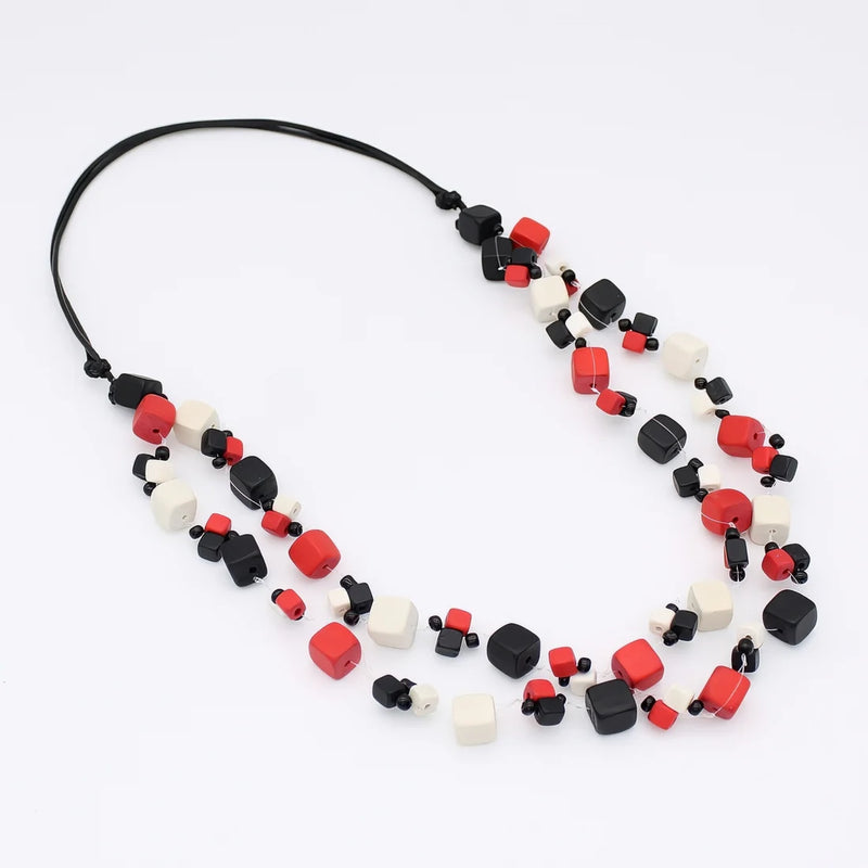 Sylca Merlot Lia Floating Bead Necklace BP25N08