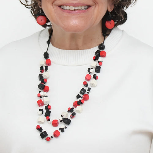 Sylca Merlot Lia Floating Bead Necklace BP25N08