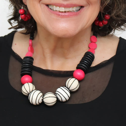Sylca Maris Threaded Ball Statement Necklace