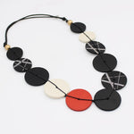 Sylca Black Alida Circle Statement Necklace BP25N24 BLACK