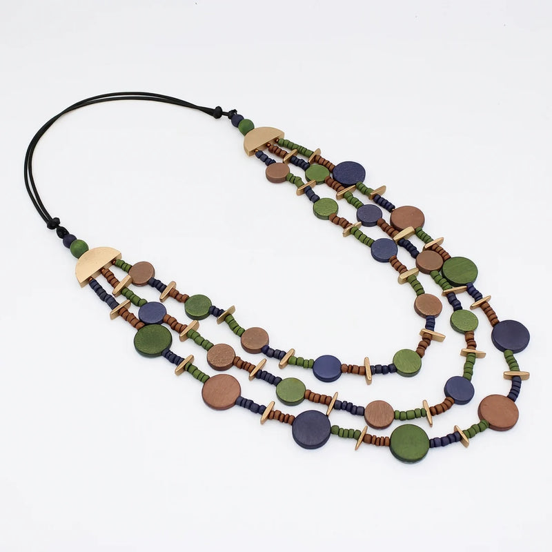 Sylca Percy Triple Strand Necklace BP25N25 EARTH