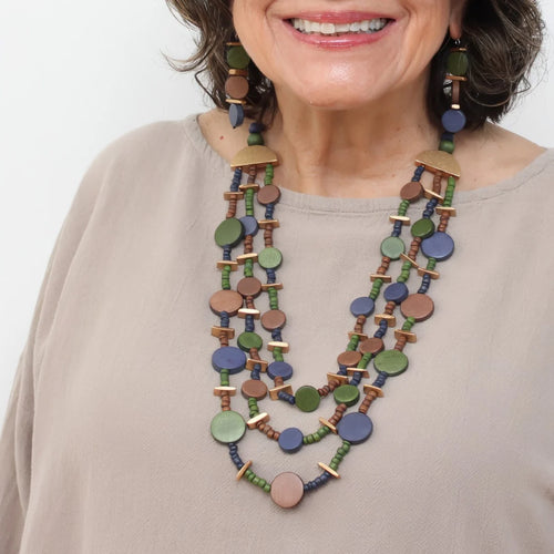 Sylca Percy Triple Strand Necklace BP25N25 EARTH