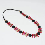 Sylca Black and Red Sabrina Petite Bead Necklace BP25N28 BLACK