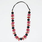 Sylca Black and Red Sabrina Petite Bead Necklace BP25N28 BLACK