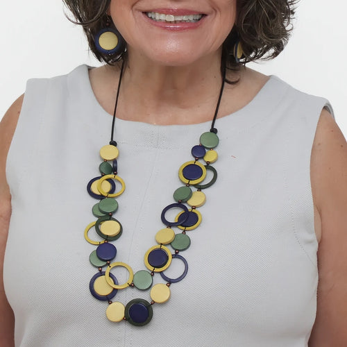 Sylca Yellow Circle Cut-Out Necklace BP25N30