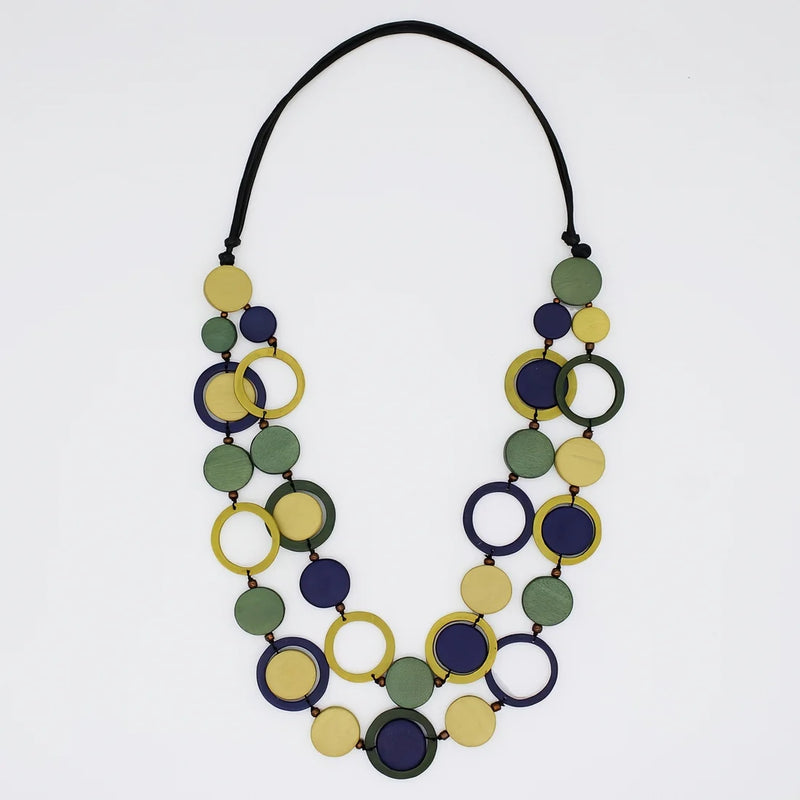 Sylca Yellow Circle Cut-Out Necklace BP25N30