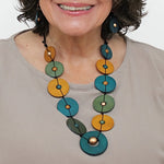 Sylca Teal Wood Unity Necklace BP25N31 TEAL