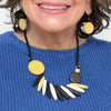 Sylca Chartreuse Wood Fringe Necklace  BP25N32 CHARTREUSE