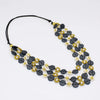Sylca Chartreuse Petite Daisy Triple Strand Necklace BP25N33 CHARTREUSE