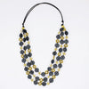 Sylca Chartreuse Petite Daisy Triple Strand Necklace BP25N33 CHARTREUSE