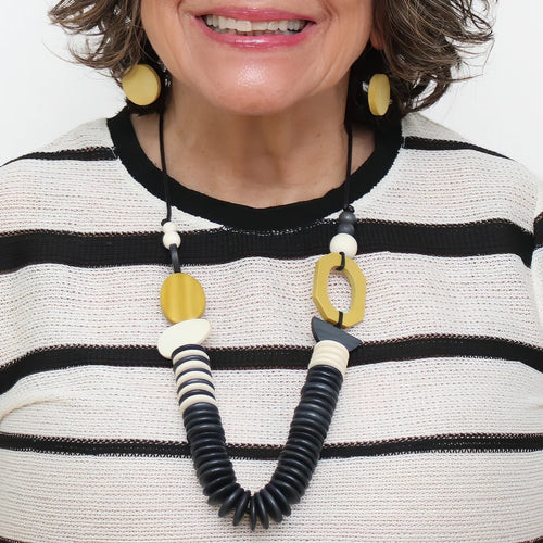 Sylca Chartreuse Wood Sophie Necklace BP25N36 CHARTREUSE