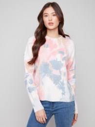 Charlie B Printed Crew Neck Sweater C2906 340C F25