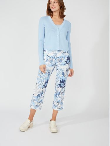 Frank Lyman Floral Print Cropped Trousers Style 251244 S25