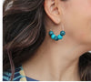 Sylca SD24E11 Aqua Hoop Dangle Earring S25