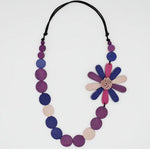 Sylca ColorfuL BP25N13 PURPLE Purple Dahlia Statement Necklace