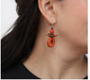 Sylca BP25E01 ORANGE Assuta Orange Drop Earrings S25