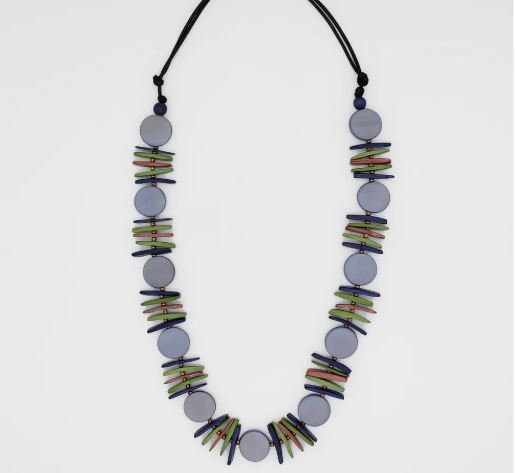 Sylca Periwinkle Kaia MIxed Bead Statement Necklace