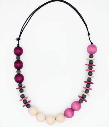 Sylca Shades of Pink Mia Varied Bead Necklace SD25N08 PINK