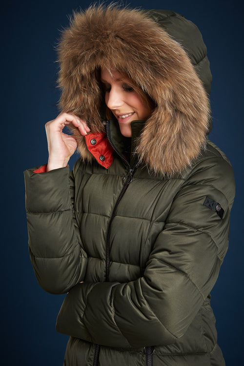 CRO Two-Way Stretch Jacket with Faux Fur Trimmed Hood E1211RO-754