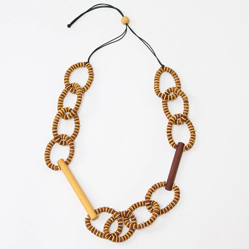 Sylca Brown & Mustard Melissa Necklace Style EW20N06