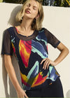 Frank Lyman Floral Mesh Scoop Neck Pullover Style 256386 S25