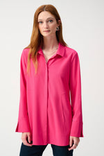 Joseph Ribkoff Woven Button-Down Blouse With Pockets 243958