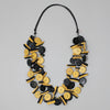 Sylca Yellow and Black Triple Strand Elaine Statement Necklace Style BP21N18