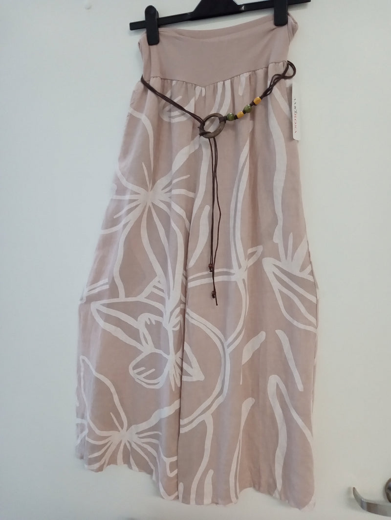 Amorosa Swirl Printed Linen Pants Style AL 8730f