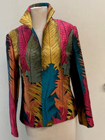 Grace Chuang Jacket Turquoise pink mustard
