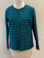 Grace Chuang Jacket JB 1583 Honeycomb pattern short jacket peacock print
