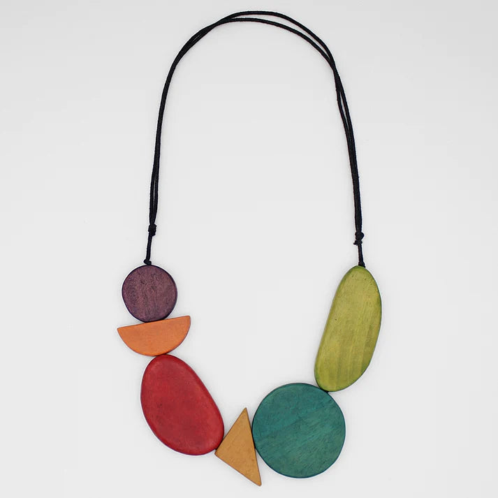 Sylca Nalani Multi Color Artful Wood Necklace DW24N04