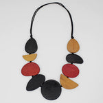 Sylca Black Elora Wood Statement Necklace  DW24N03